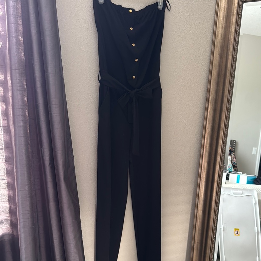 Elegant Black Jumpsuit with Button Detail